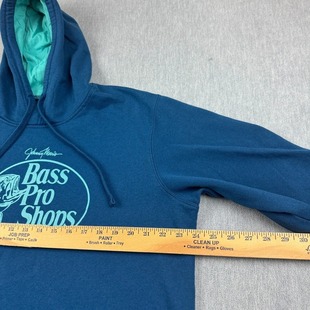 Bass Pro‎ Shops Hoodie Mens XL Blue Pullover Sweatshirt Fleece Graphic Outdoor
